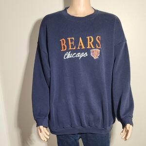 LOGO 7 Chicago Bears Navy and Orange Crewneck Sweater